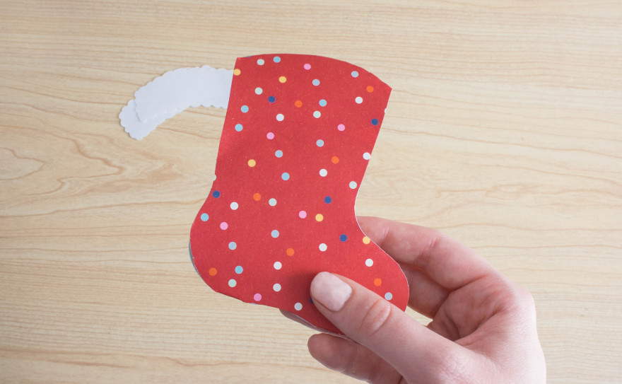 Christmas stocking card - what it should look like folded up