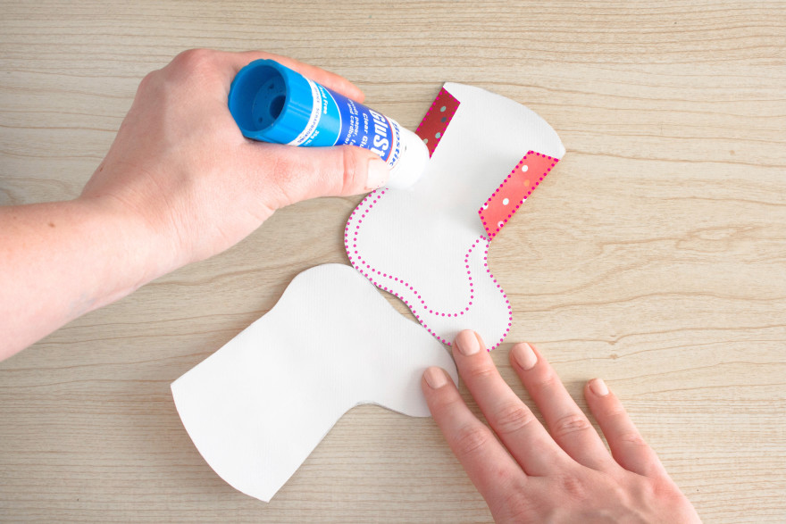 Christmas stocking card - glue the sides together