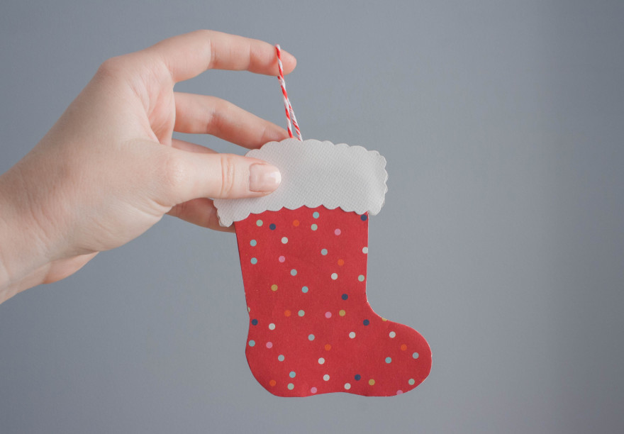 Christmas stocking card - final card with message card inside