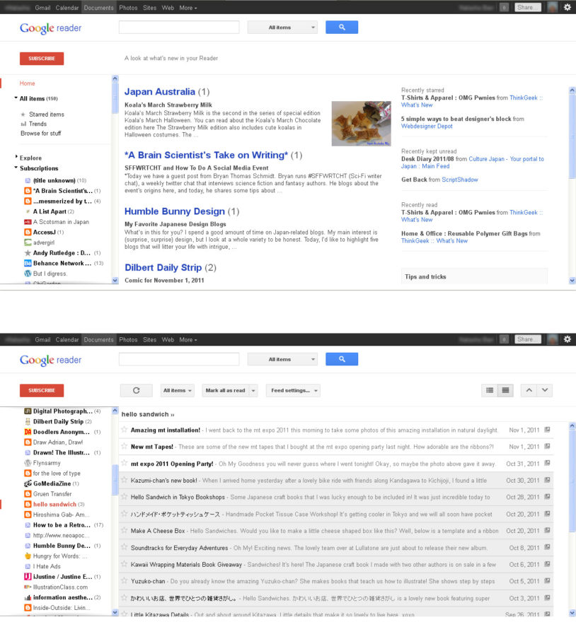 Google Reader new look