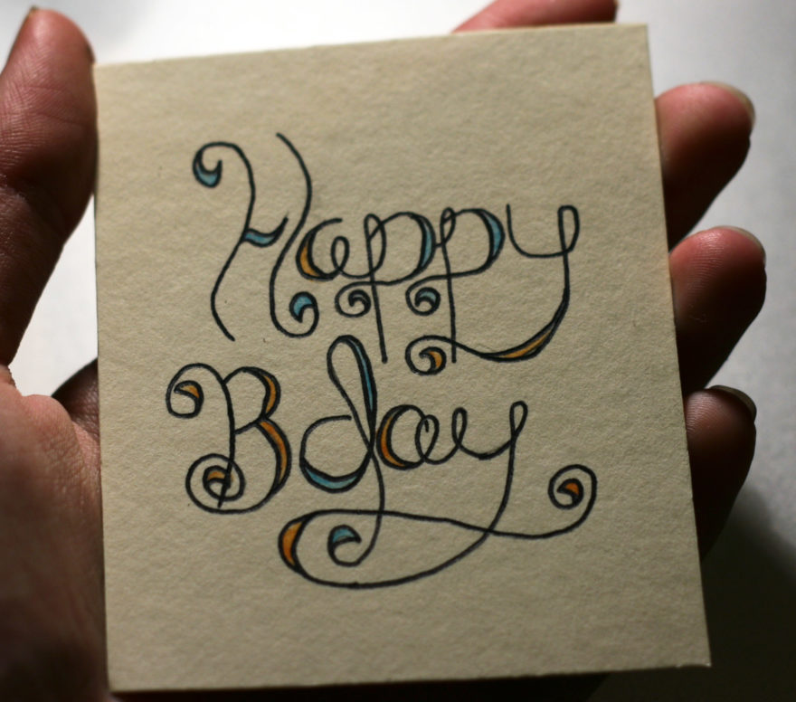 February Birthday Cards - Typography Card - Final card