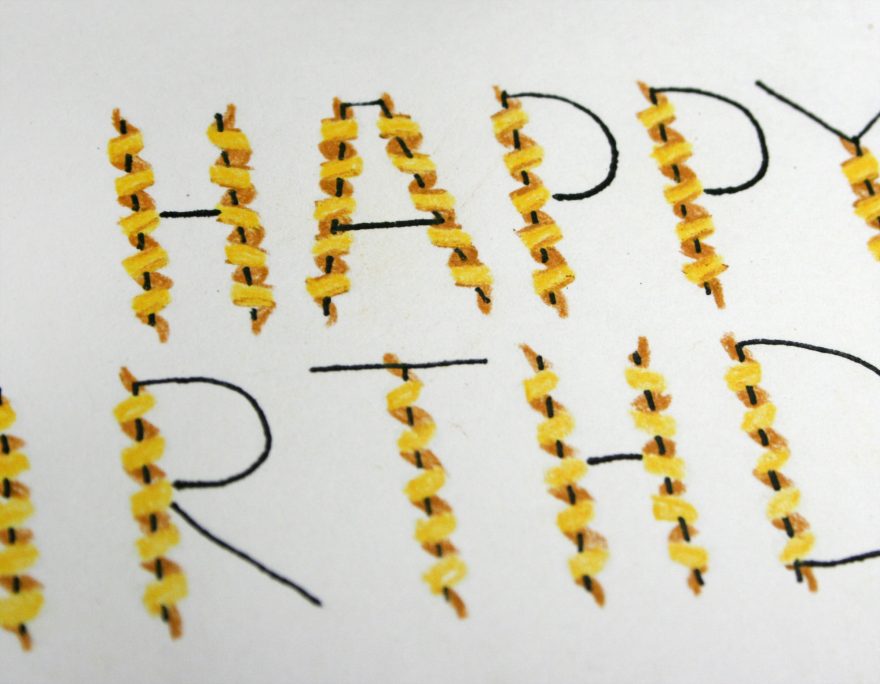 Dad's Birthday Card - Adding Outlines