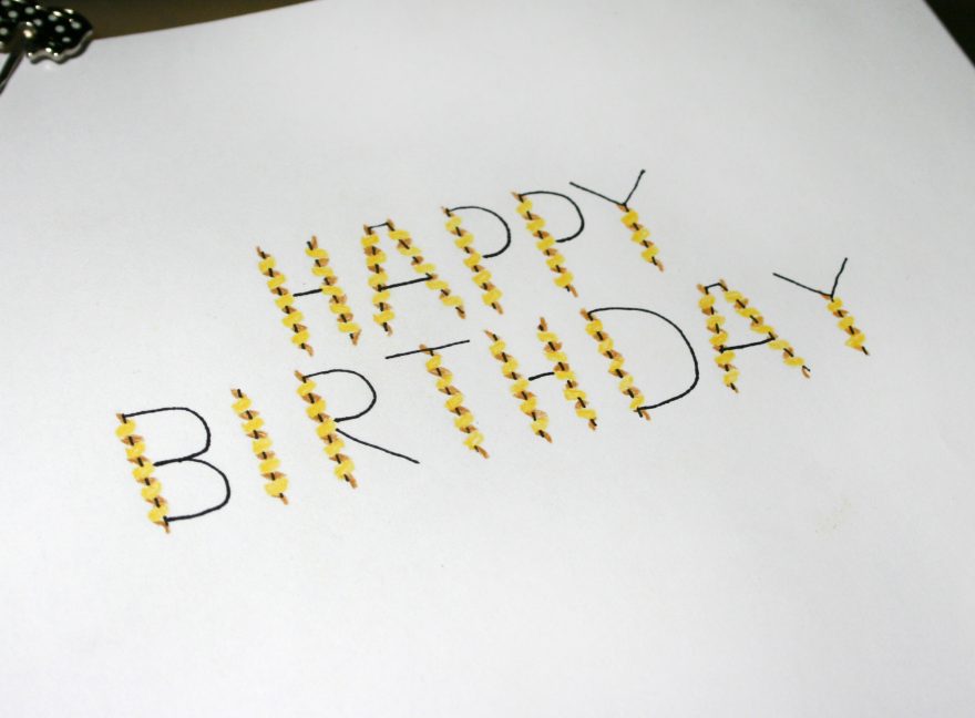 Dad's Birthday Card - After colouring finished