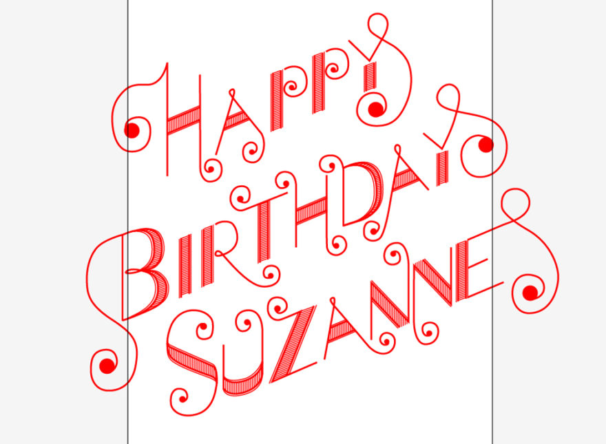 April Birthday Cards - Details finished and word realigned