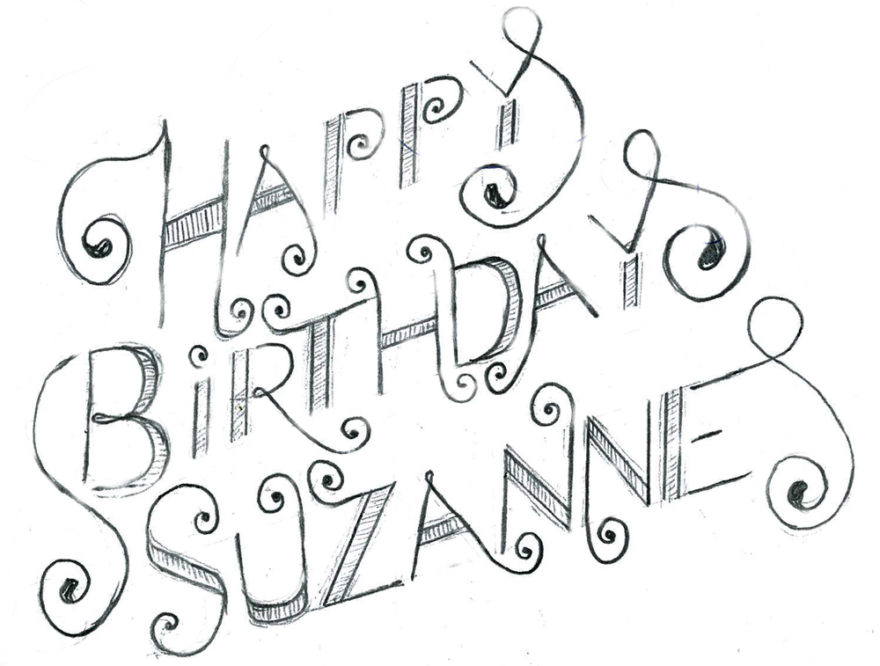 April Birthday Cards - Original Sketch