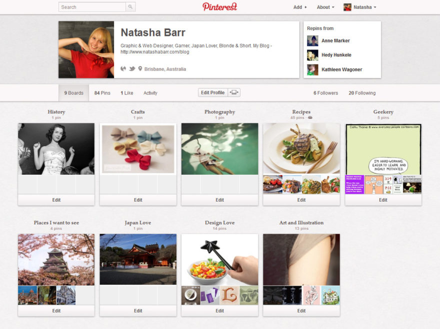 Pinterest - Multiple Boards