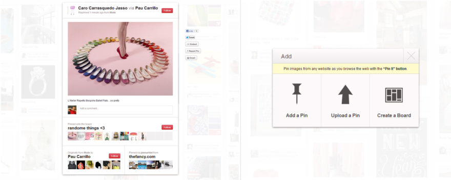 Pinterest - Pop-up differences