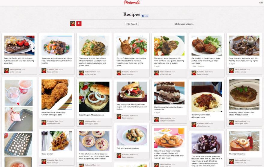 Pinterest - My pinned recipes