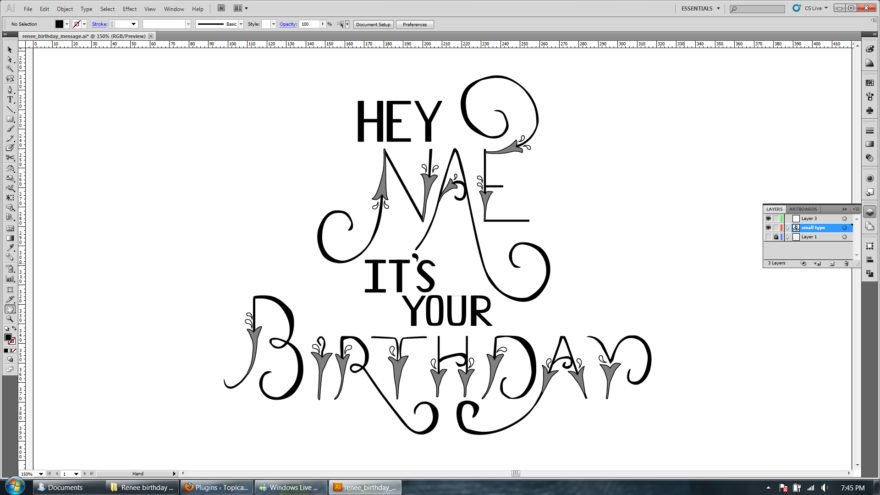 August Birthday Message - Rough Version