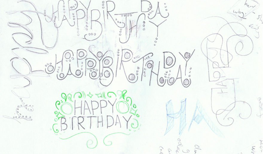 Sketchbook - More typography ideas for another card