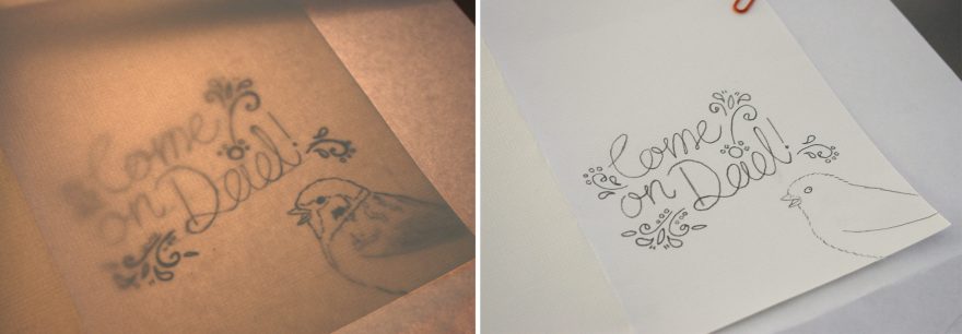 Father's Day Card - Tracing Before and After