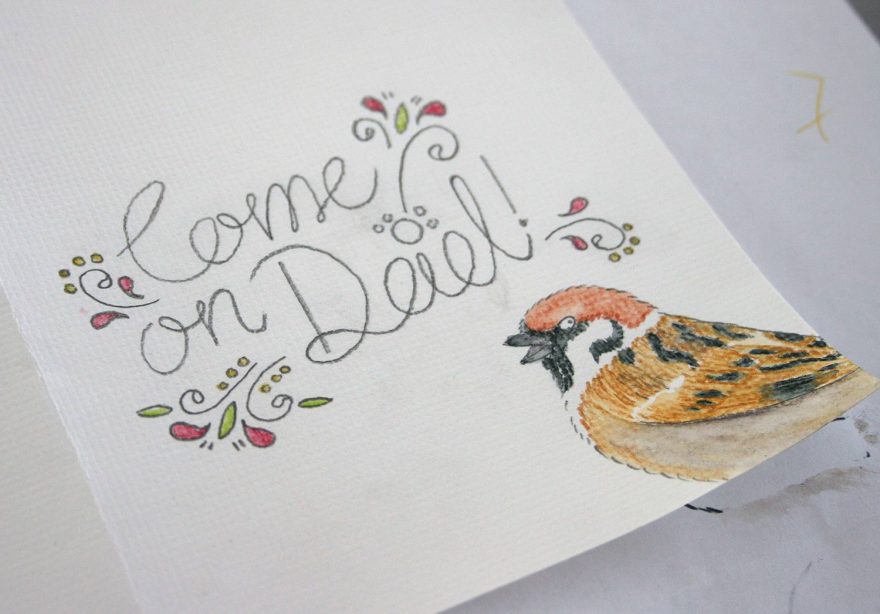 Father's Day Card - Watercolours added