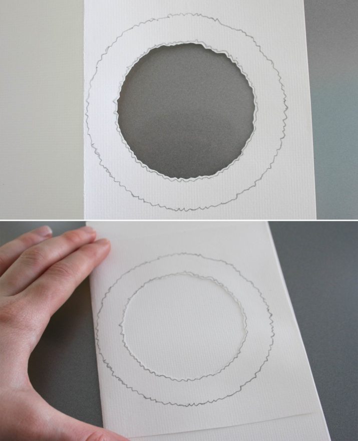Cutout and sticking paper inside.