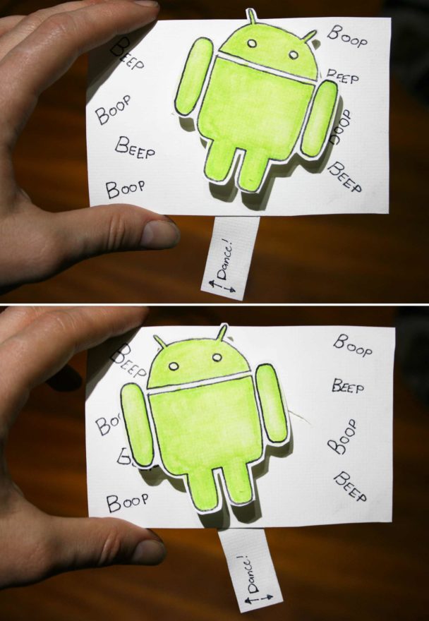 December birthday cards - android pull tab birthday card completed