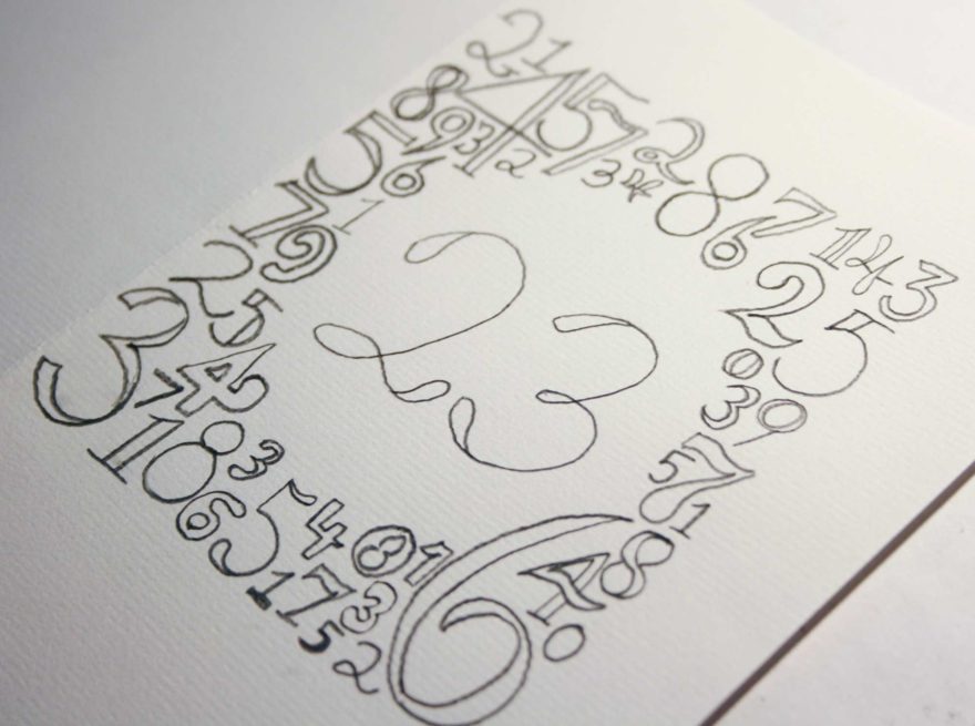 December birthday cards - 23rd birthday card tracing