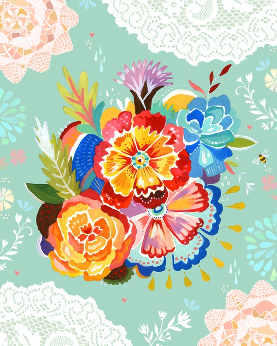 Favourite Artists - Floral Piece by Katie Daisy