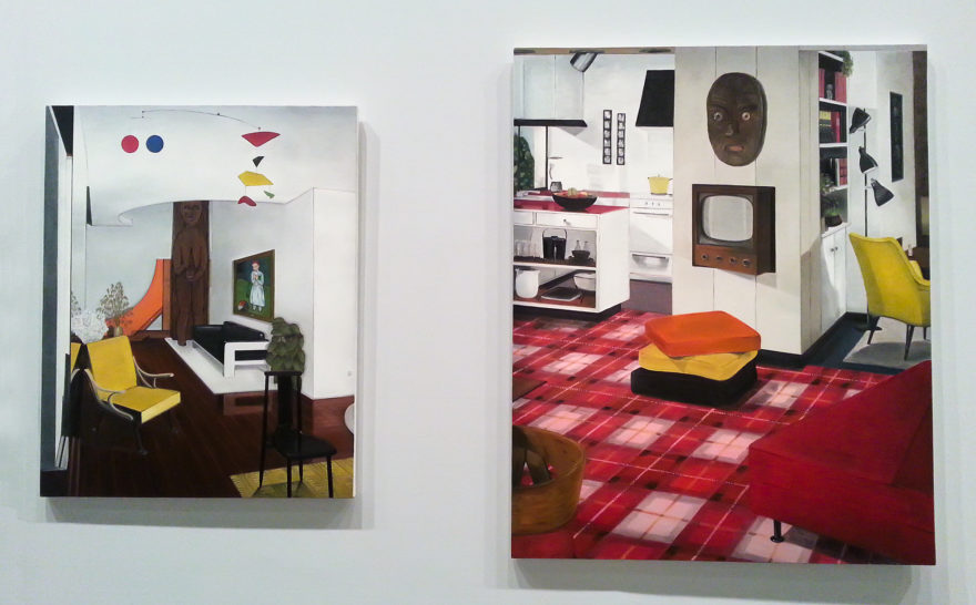 The 7th Asia Pacific Triennial of Contemporary Art (APT7) - Two paintings from the Lounge Room Tribalism series by Graham Fletcher. 