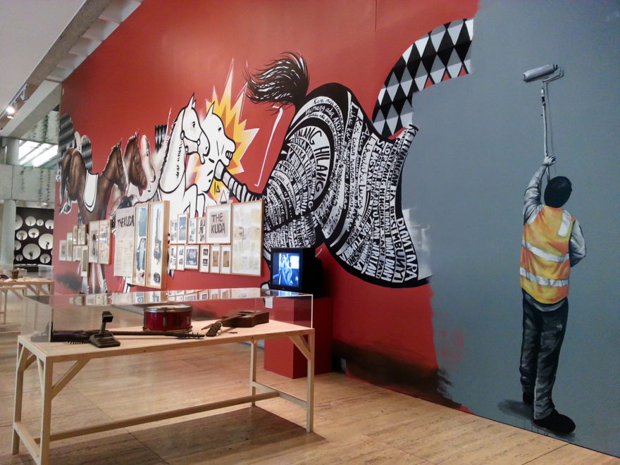 The 7th Asia Pacific Triennial of Contemporary Art (APT7) - Painted wall - part The Kuda: The Untold Story of Indonesian Underground Music in the 70s