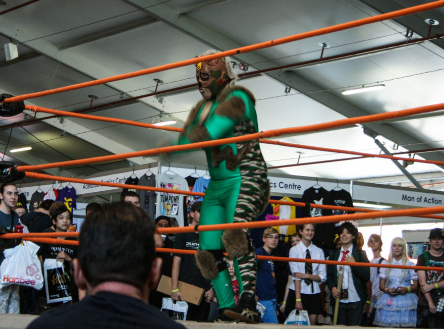 Supanova Brisbane 2013 - Combat Wombat in the AWF Wrestling Ring