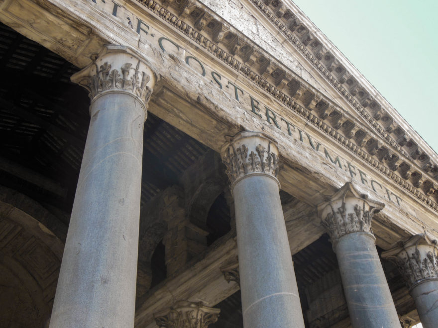 Rome - Lettering on the front of the Pantheon