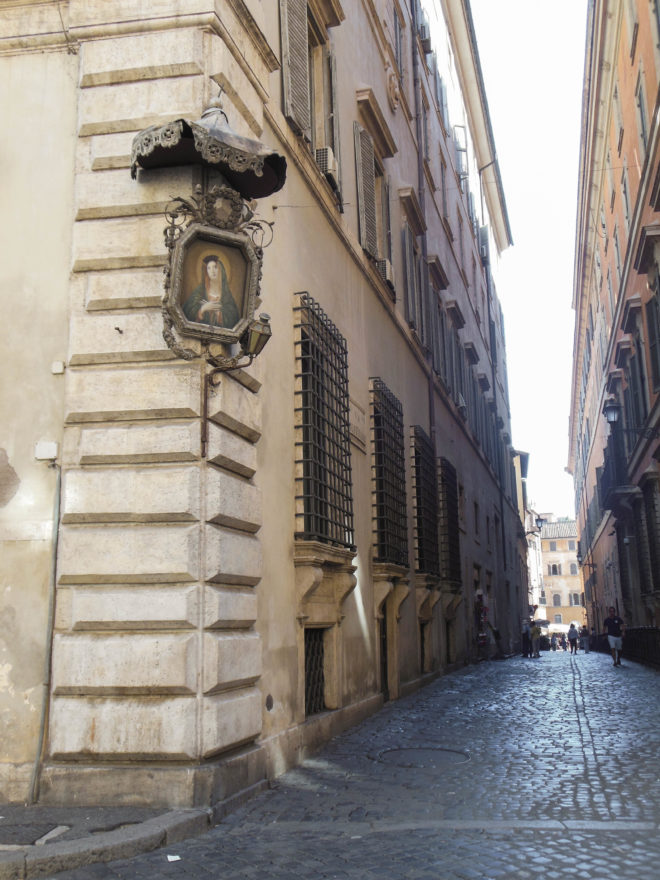 Rome - Street corner with a picture of Mary