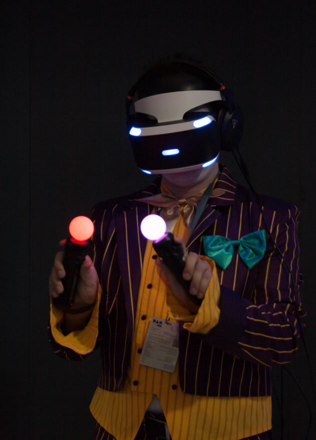 PAX Aus 2016 - Someone playing with the Playstation VR