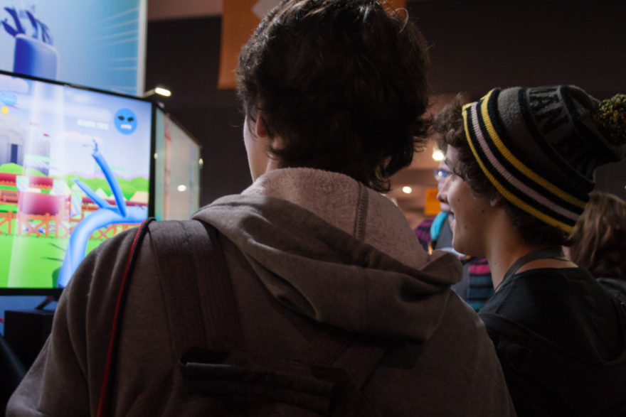 PAX Aus 2016 - Two boys playing Inflatality