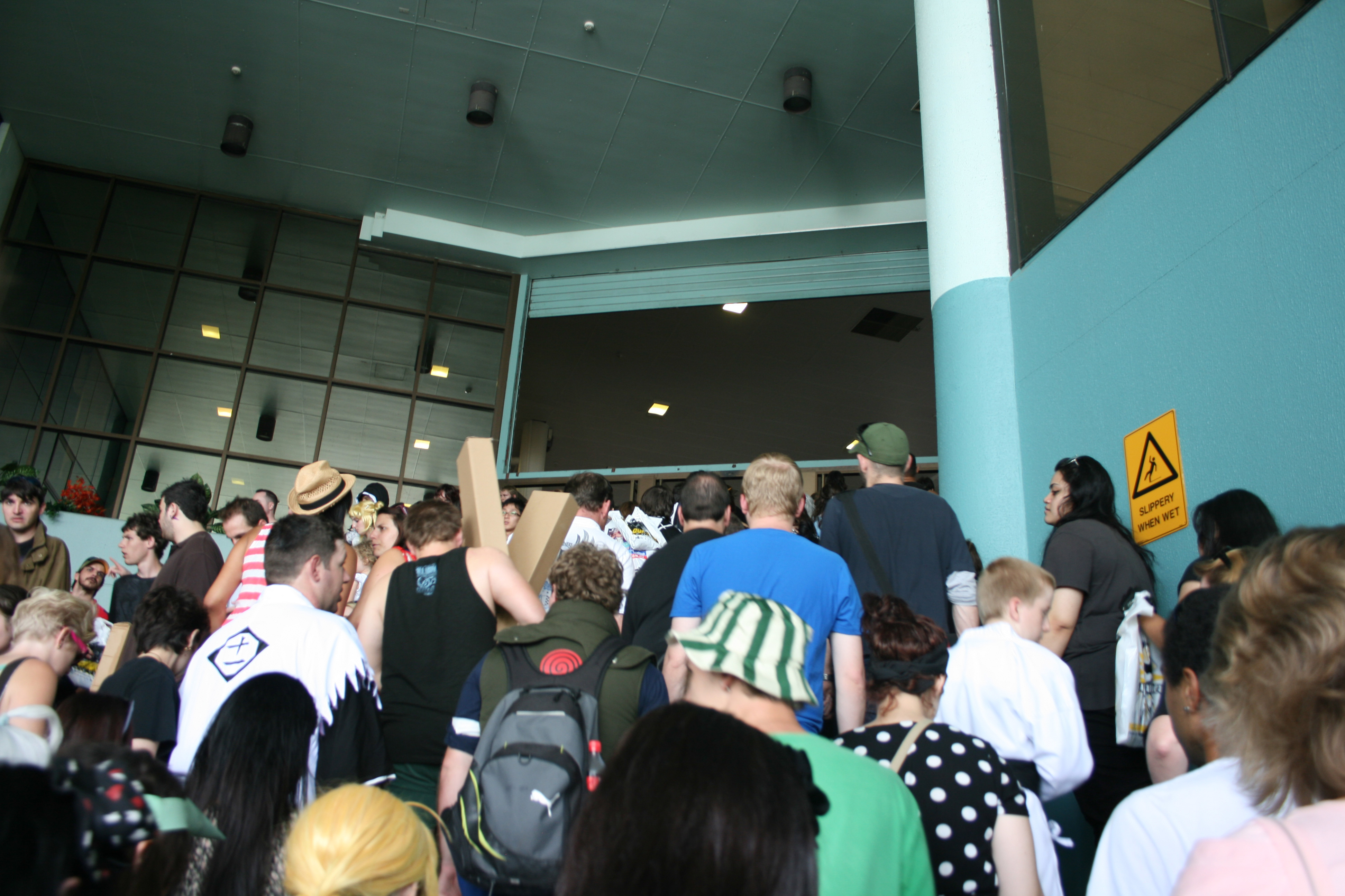 Climbing up busy Stairs