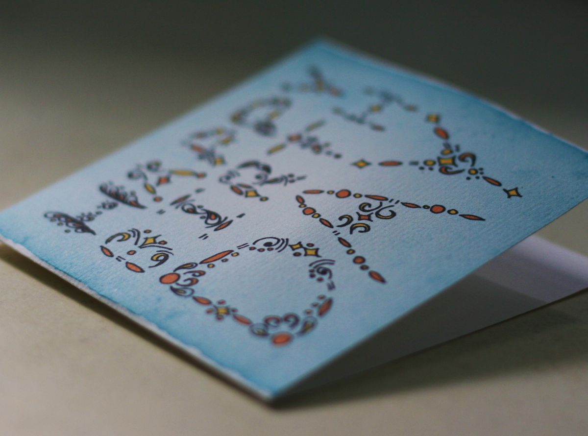 Card laying on its side