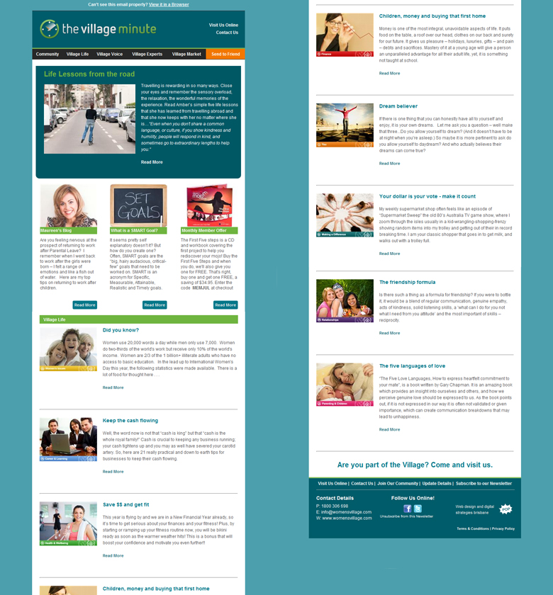 Women's Village - Village Minute Electronic Mailer